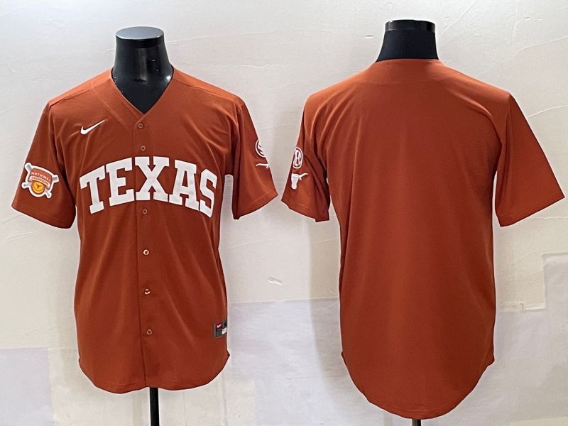 Men 2025 Texas Longhorns Blank Brown Joint Name Nike NCAA Jersey style 5